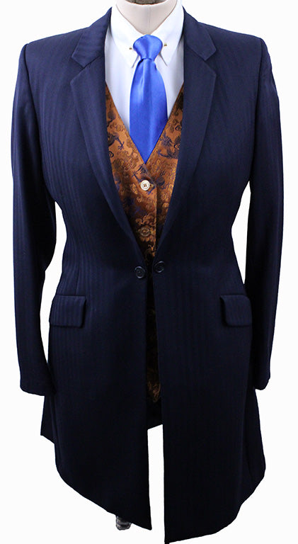 Day Suit Saddleseat Connection Navy Shadow Stripe