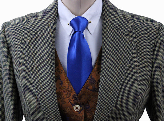 Day Coat Chavez Tan with Navy Houndstooth and Rust Windowpane