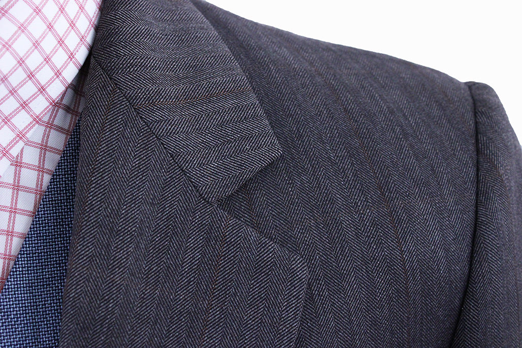 Men's Suit Carl Meyers Brown with Rust Pinstripe