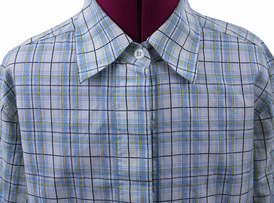 Shirt DeRegnaucourt Blue and Tan Plaid