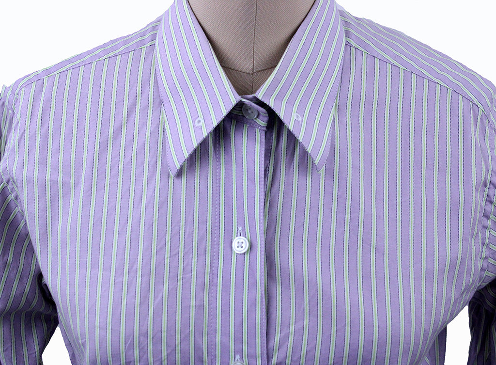 Shirt Marsha DeArriaga Lavender and Lime Stripe