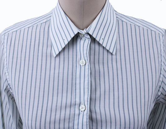 Shirt LeCheval White with Aqua Stripe