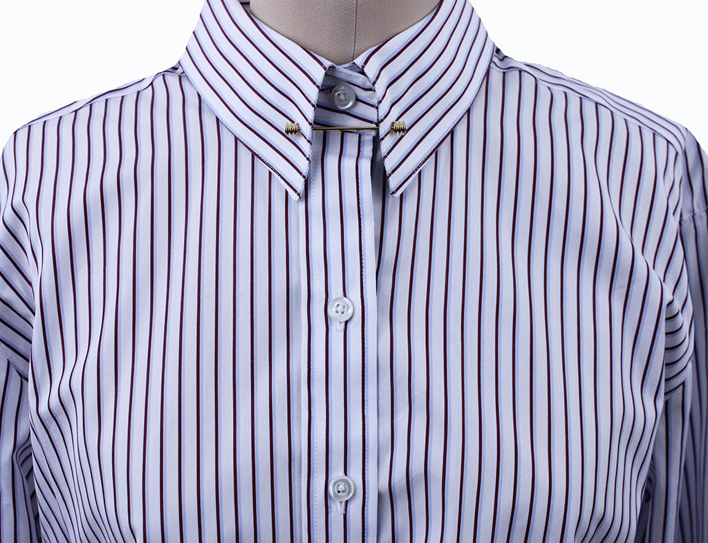 Becker Brothers Merlot and Blue Stripe Shirt