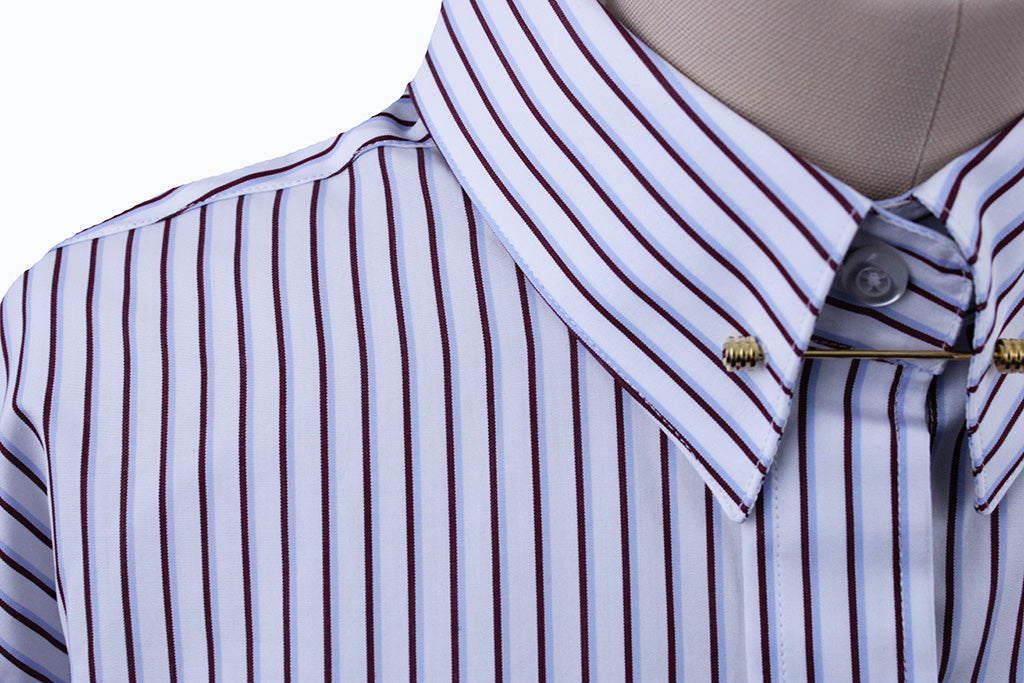 Becker Brothers Merlot and Blue Stripe Shirt