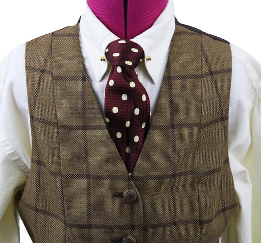 Vest Chavez Gold and Brown Windowpane