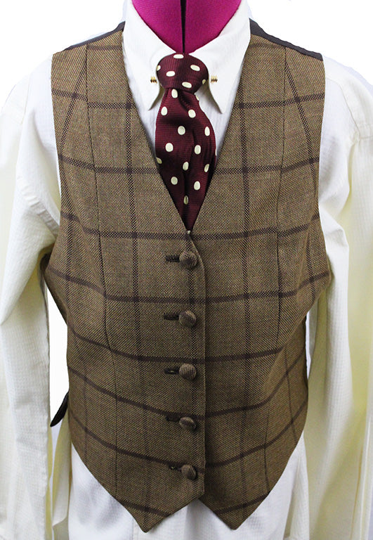 Vest Chavez Gold and Brown Windowpane