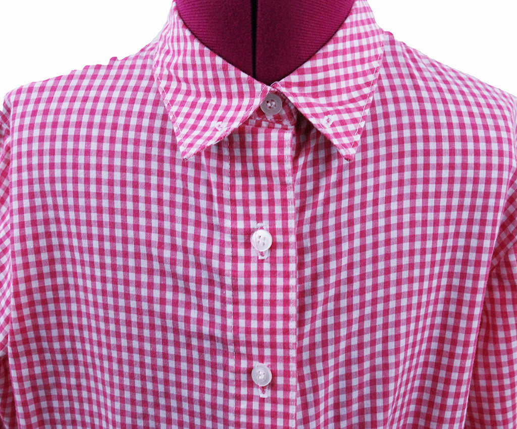 Shirt Custom Pink and White Gingham