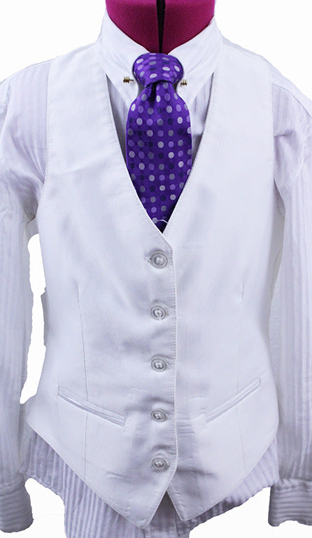 Vest Becker Brothers White Sheen Stripe