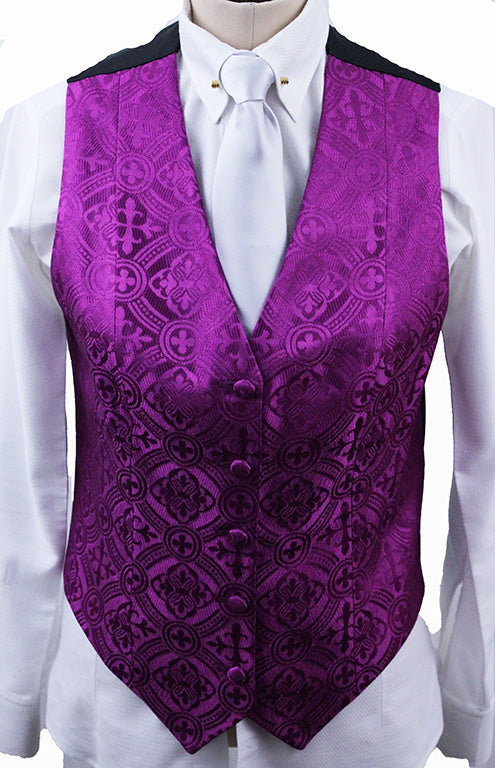 Brand New! Chavez Magenta Brocade Vest 33