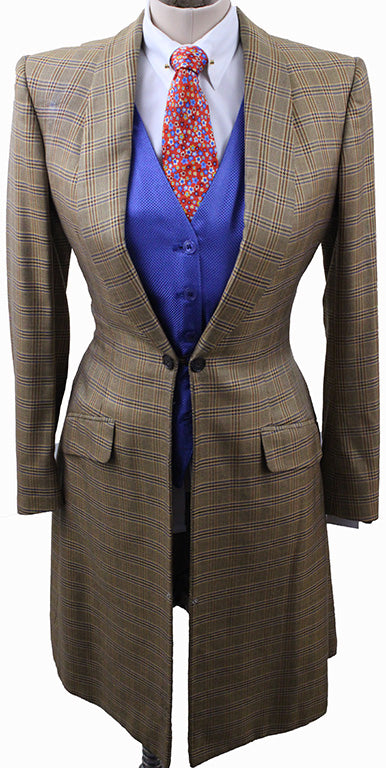 Day Coat Becker Brothers Gold with Blue and Rust Glenplaid