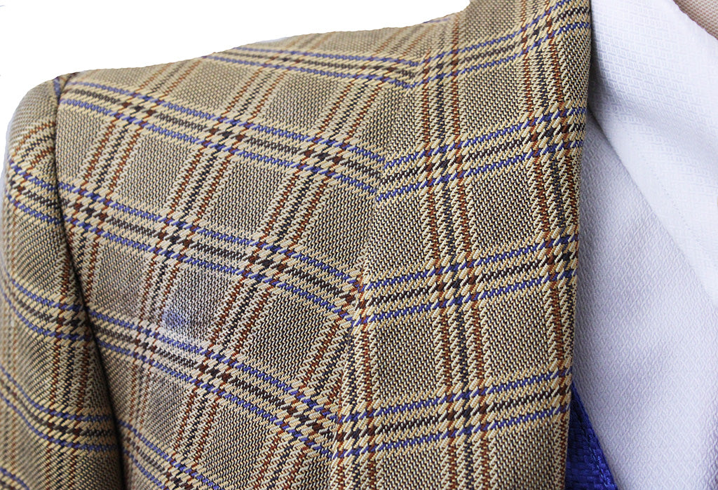 Day Coat Becker Brothers Gold with Blue and Rust Glenplaid
