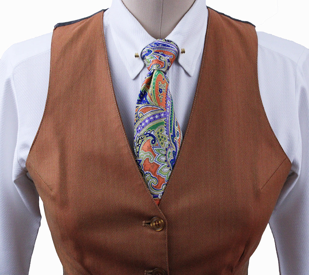 Vest Becker Brothers Orange Herringbone