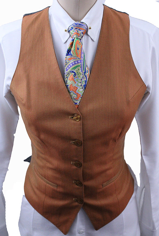 Vest Becker Brothers Orange Herringbone