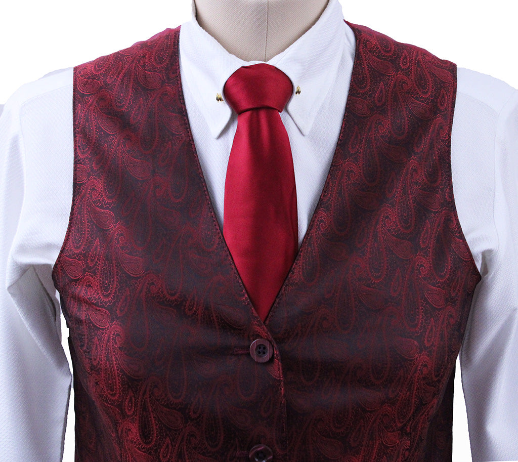 Issed By Ellie May Red Paisley Vest 38