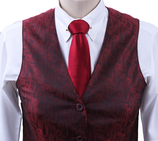 Issed By Ellie May Red Paisley Vest 38