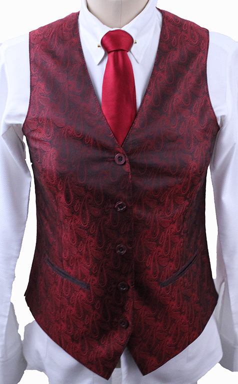 Issed By Ellie May Red Paisley Vest 38