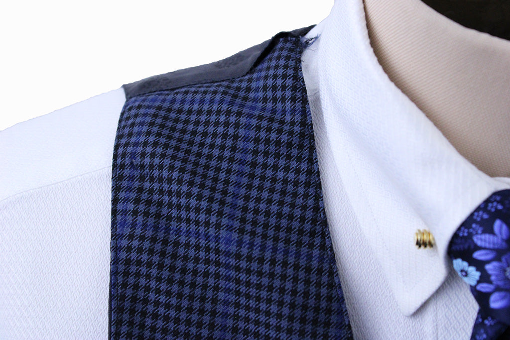 Vest Carl Meyers Blue Houndstooth with Royal Blue Windowpane
