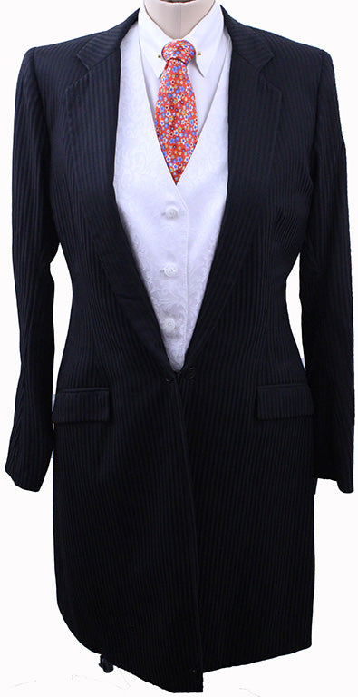 Day Suit Carl Meyers Black Thin Shadow Stripe