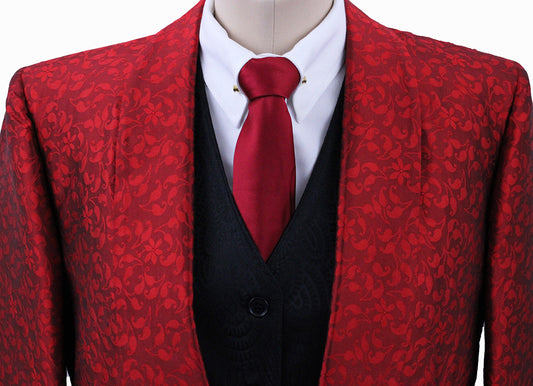 BRAND NEW! Becker Brothers Red Paisley Brocade Day Coat