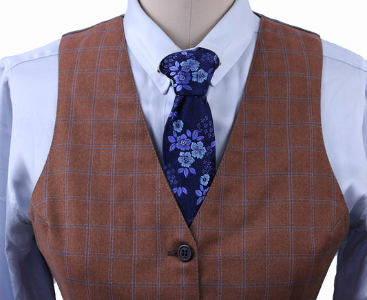 Vest Carl Meyers Salmon with Blue Windowpane