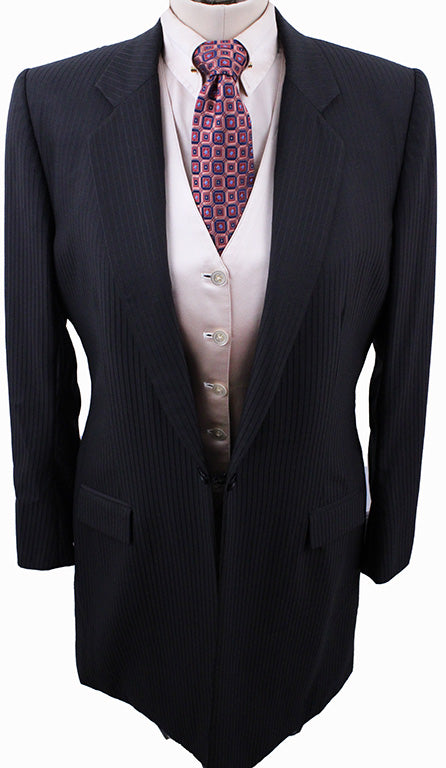 Day Suit Carl Meyers Brown Thin Shadow Stripe