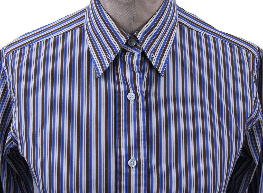 Shirt Becker Brothers Brown and Blue Stripe