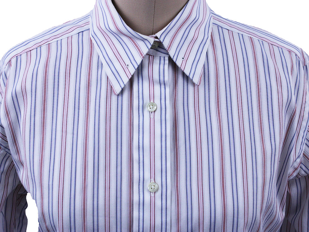 Shirt Becker Brothers White with Red and Blue Stripe