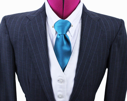 Day Suit Becker Brothers Charcoal and Aqua Pinstripe