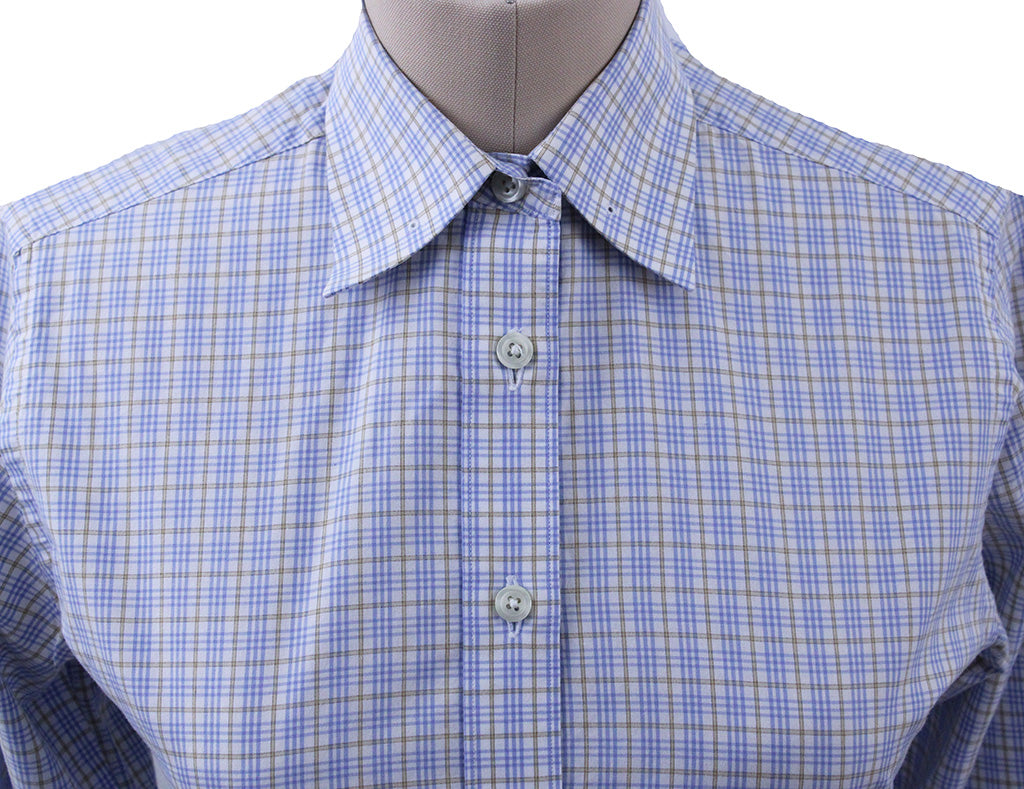 Shirt LeCheval Blue and Tan Glenplaid