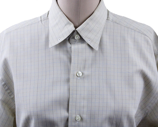 Shirt Carl Meyers Cream with Blue, Yellow, and Purple Windowpane