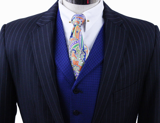 Men's Suit Chavez Navy with Light Blue Pinstripe and TWO jods