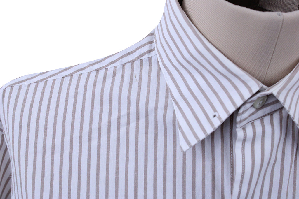 Shirt Carl Meyers White with Tan Stripe