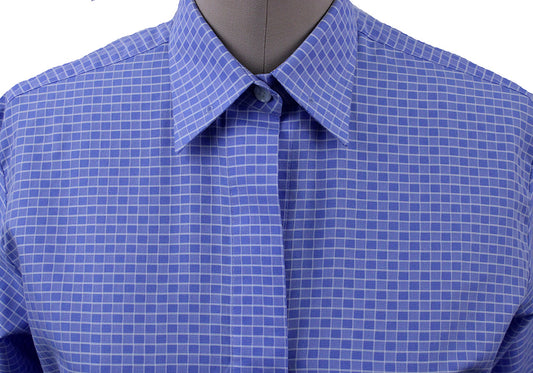 Shirt Issued By Ellie May Blue and White Box Check Shirt