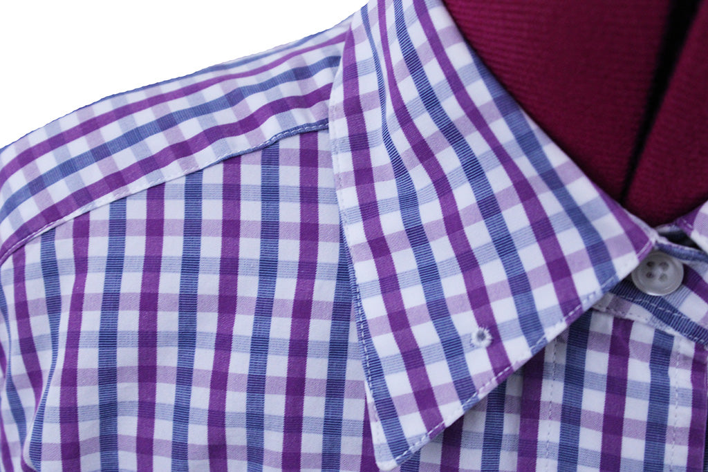 Shirt Becker Brothers Purple and Blue Gingham