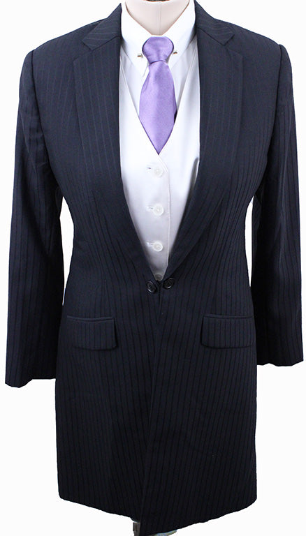 BRAND NEW! Issued By Ellie May Black Shadow Stripe Day Suit