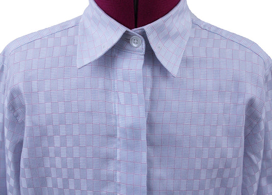 Shirt Issued By Ellie May Blue and Pink Box Shirt