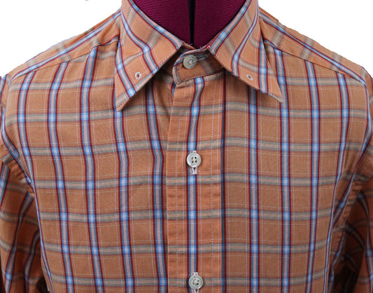 Shirt Becker Brothers Orange and Blue with Red Plaid