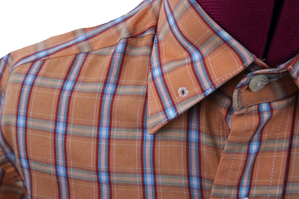 Shirt Becker Brothers Orange and Blue with Red Plaid