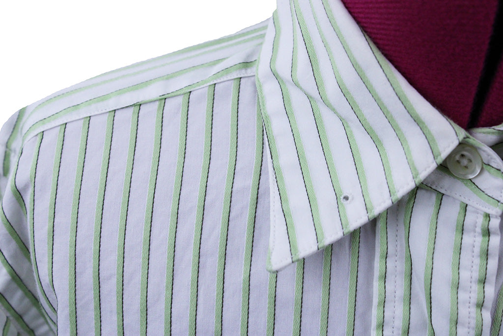 Shirt Becker Brothers Lime and White Stripe