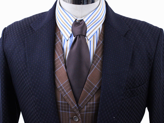Men's Suit Becker Brothers Brown Shadow Box with Blue Dot
