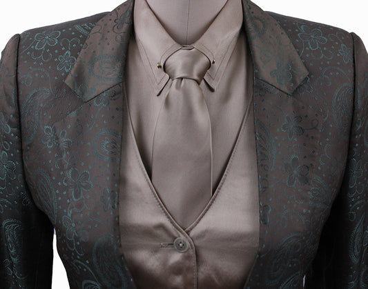 Day Coat Show Season Gold with Teal Brocade Sheen