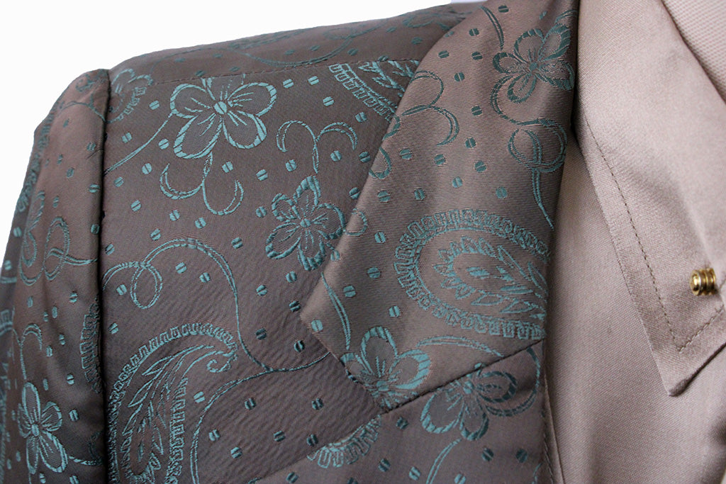 Day Coat Show Season Gold with Teal Brocade Sheen