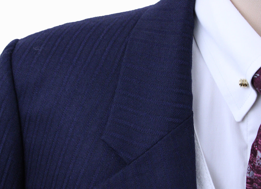 Day Coat Becker Brothers Navy with Pinstripe