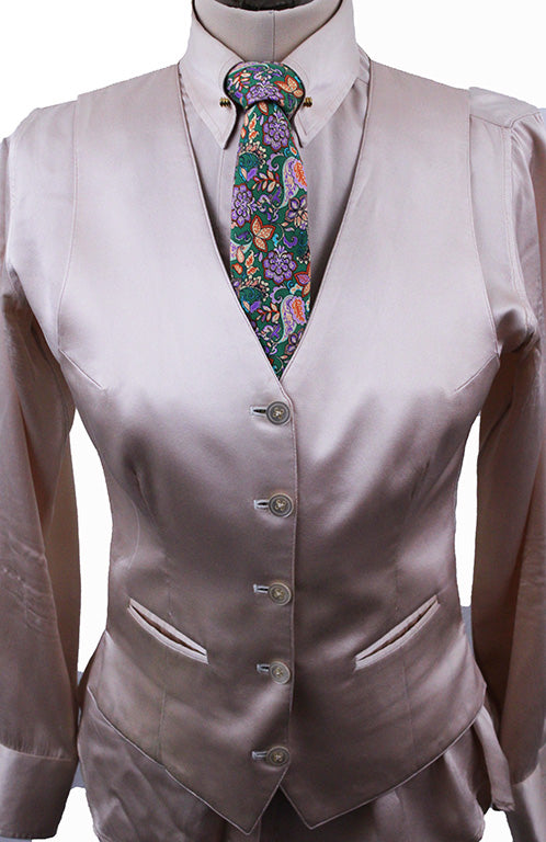 Shirt and Vest Combination DeRegnaucourt Pale Petal Pink Satin