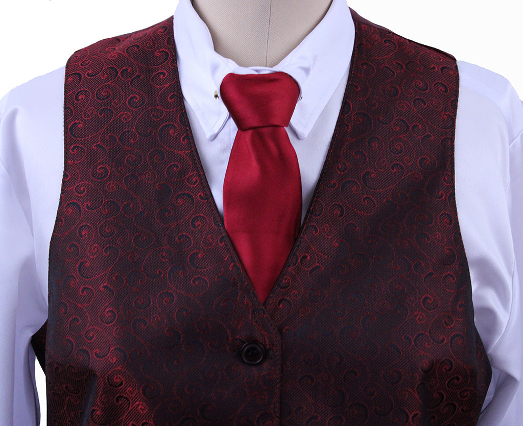 BRAND NEW! Becker Brothers Red and Black Paisley Vest