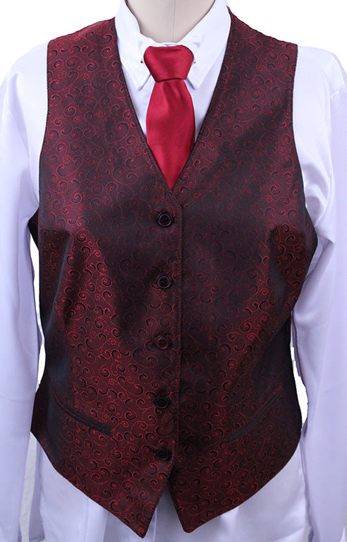BRAND NEW! Becker Brothers Red and Black Paisley Vest