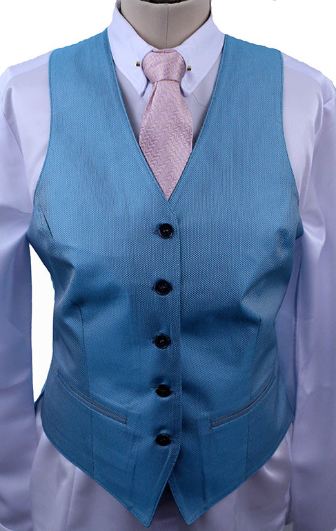 BRAND NEW! Becker Brothers Aqua Pindot Sheen Vest