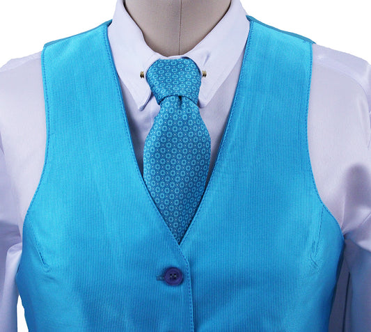 BRAND NEW! Becker Brothers Aqua Thin Stripe Sheen Vest