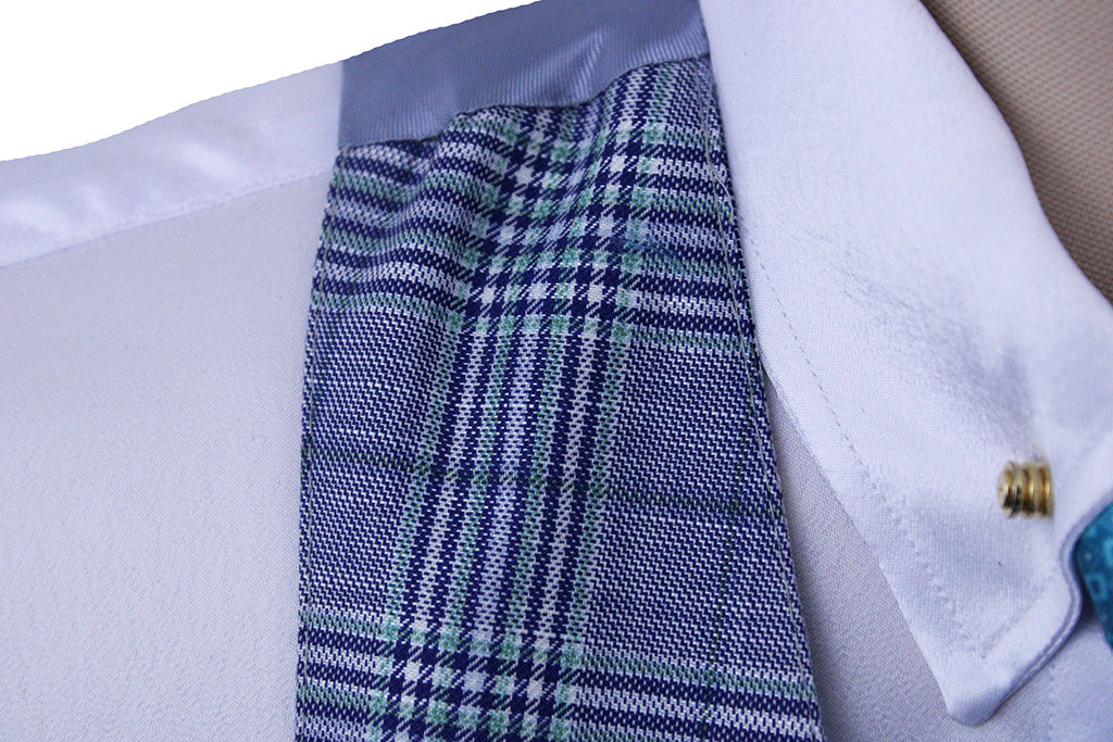 BRAND NEW! Becker Brothers Men's Light Blue with Navy and Lime Glenplaid