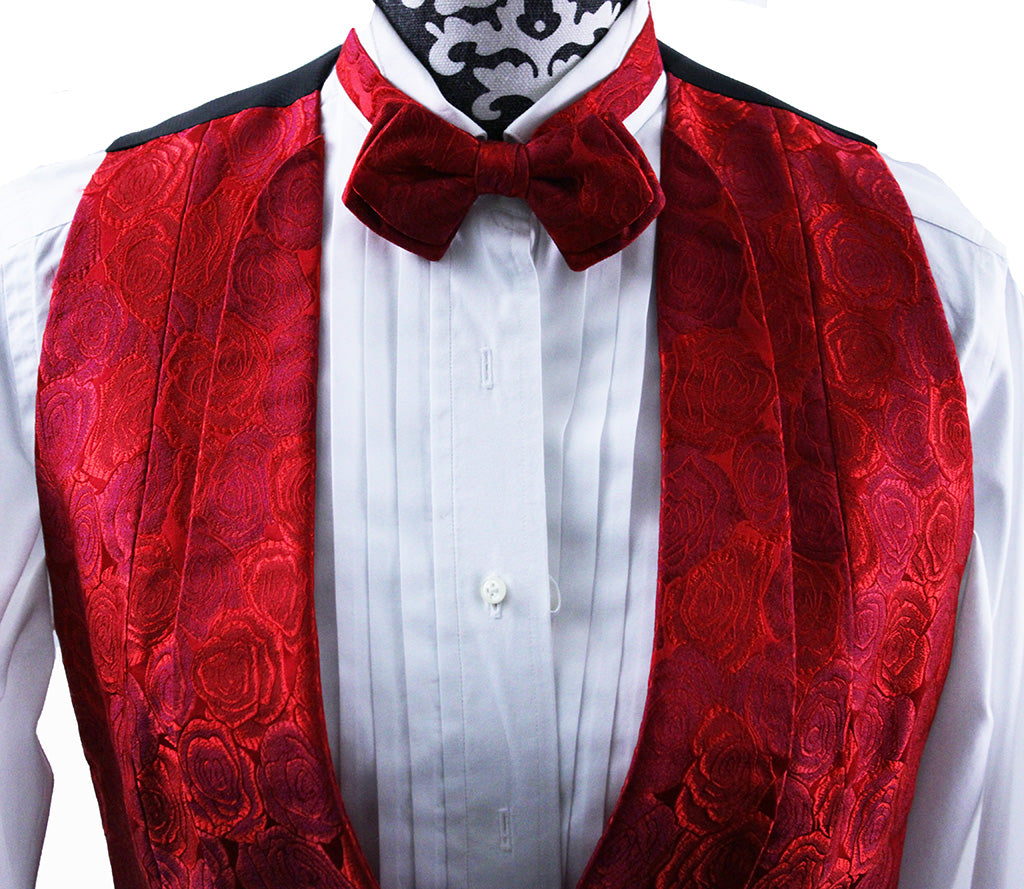 Formal Set Chavez Red Rose Brocade